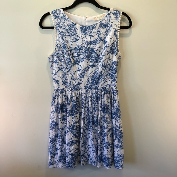 Altar'd State Dresses & Skirts - ALTAR’D STATE- Blue Flower Embroidery Dress SizeXS